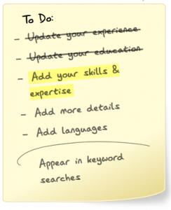 LinkedIn states that by adding Skills & Expertise you will appear in keyword searches