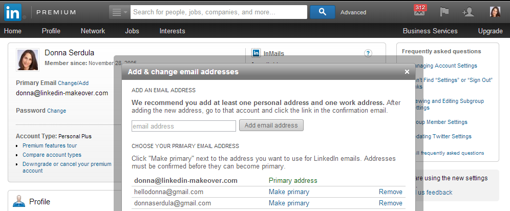 Setting your Primary LinkedIn Email Address to Avoid SPAM on LinkedIn