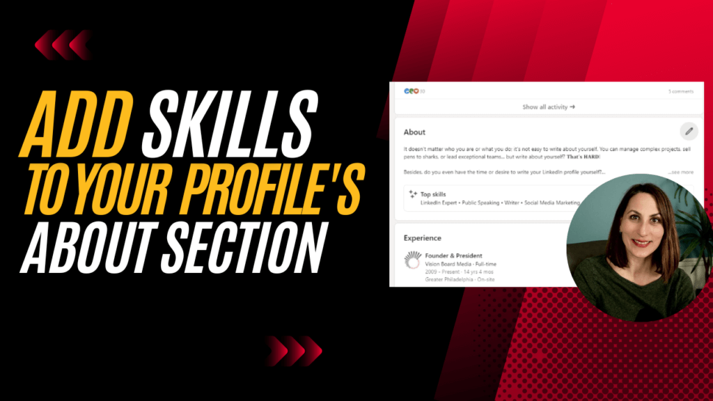 Add top skills to your LinkedIn Profile's About section